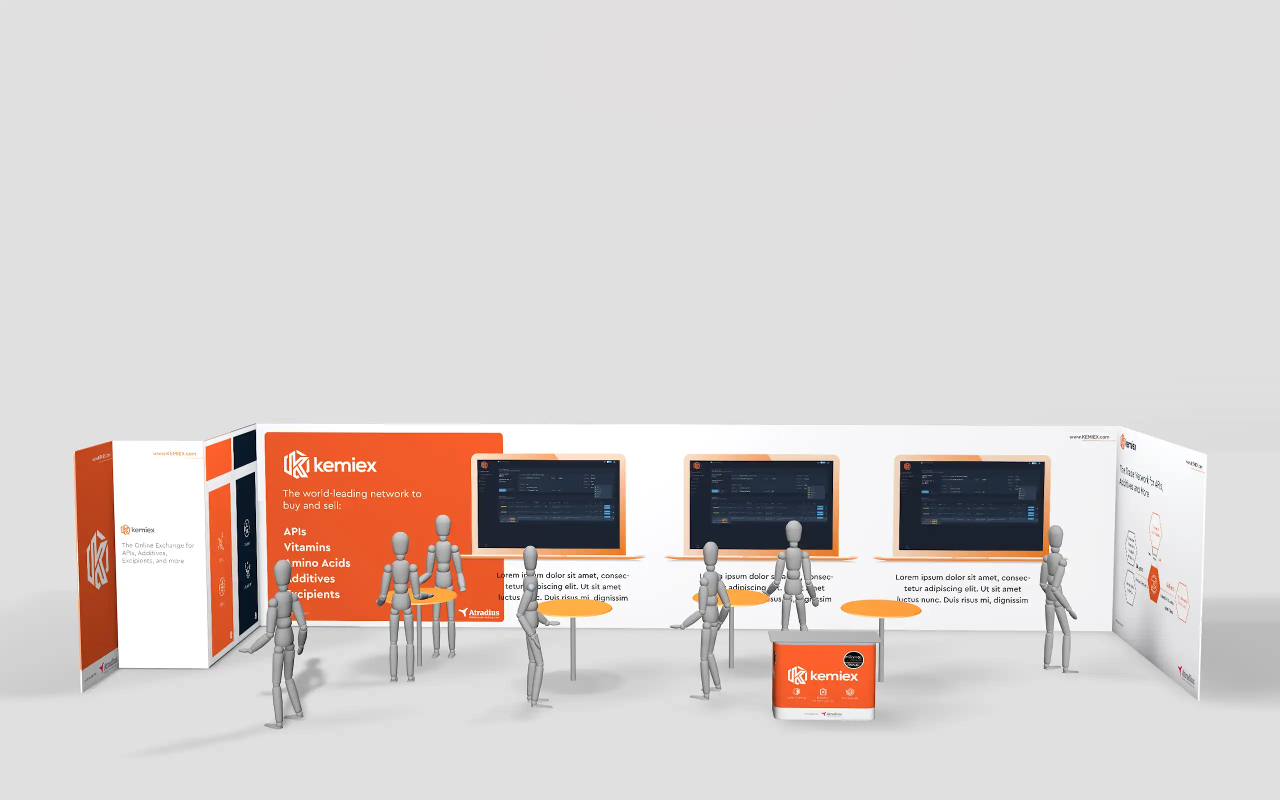 Design 3D pentru stand de targ cu print profesional realizat de Marand