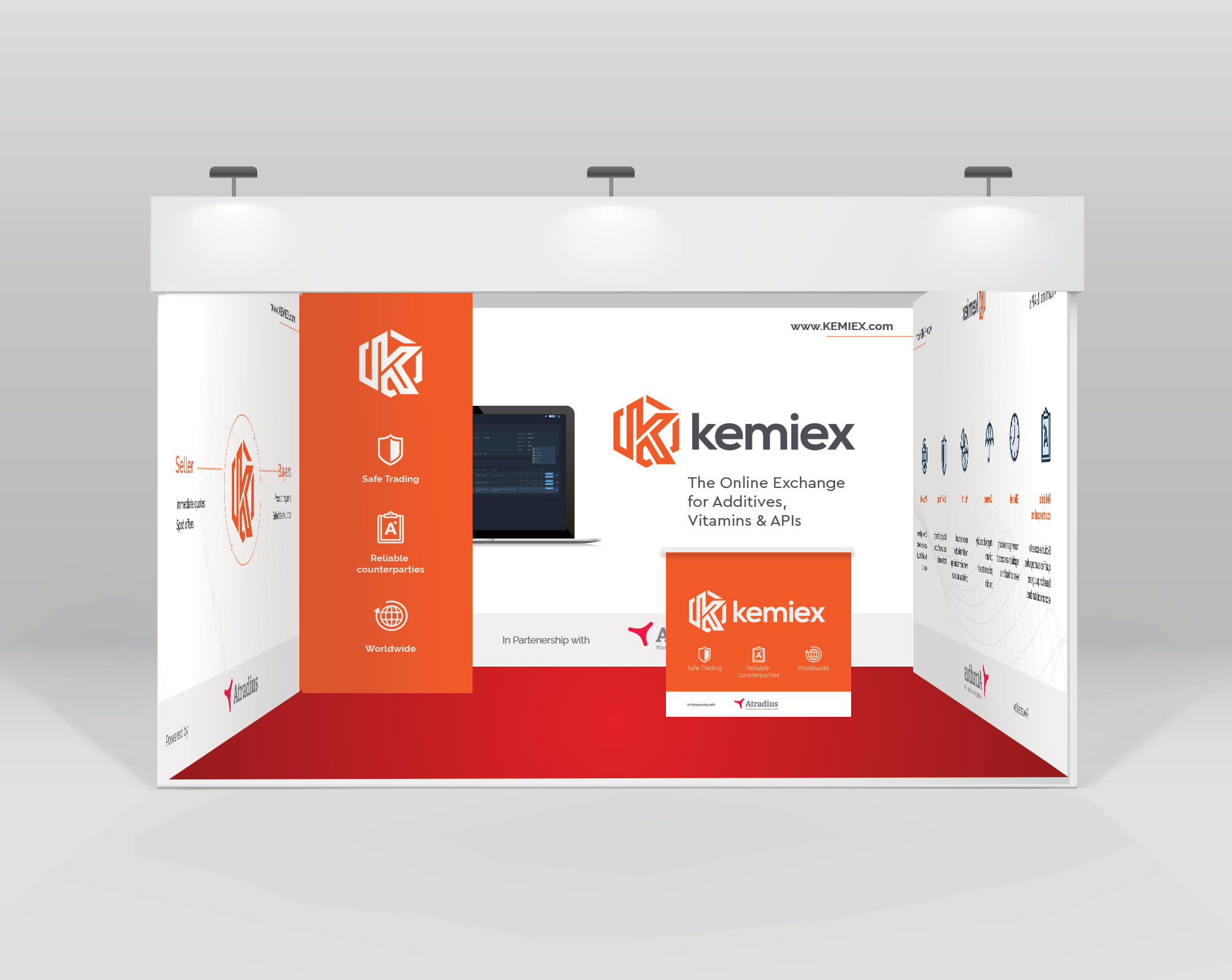 Stand expozitional personalizat cu print de mari dimensiuni realizat de Marand