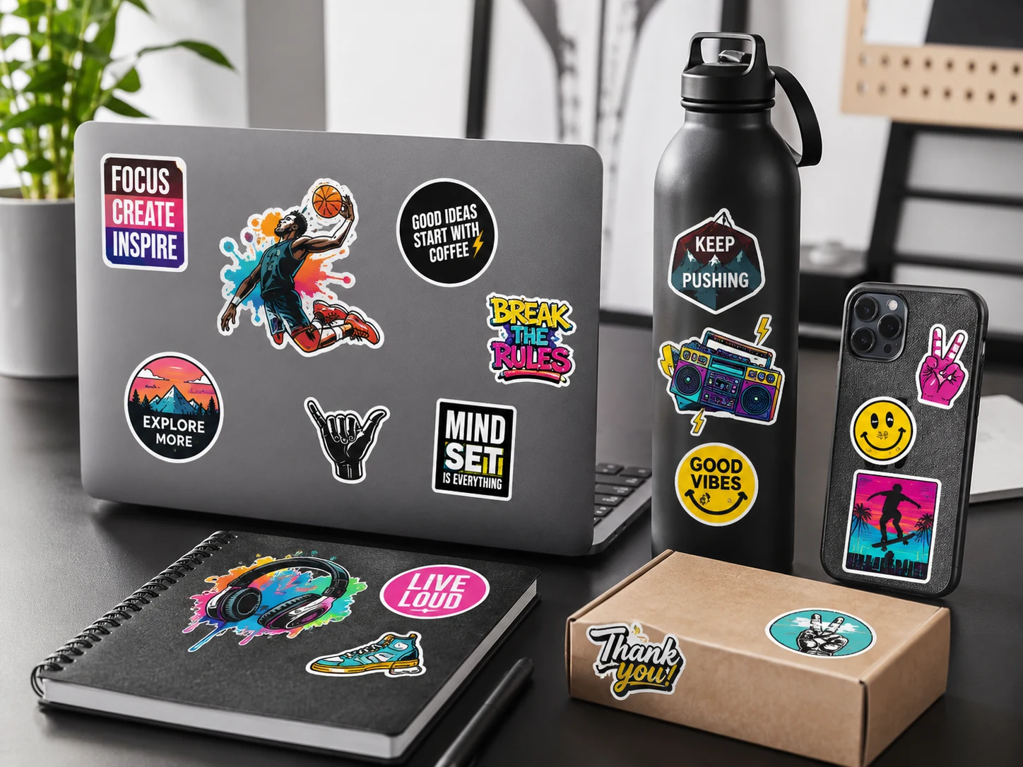 Stickere promoționale tăiate pe contur pentru campanii și branding